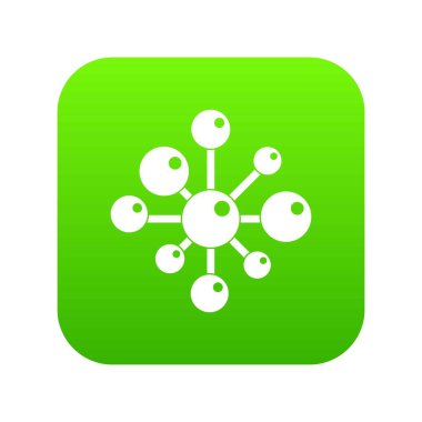 Kimyasal ve fiziksel molekülleri simgesi dijital yeşil