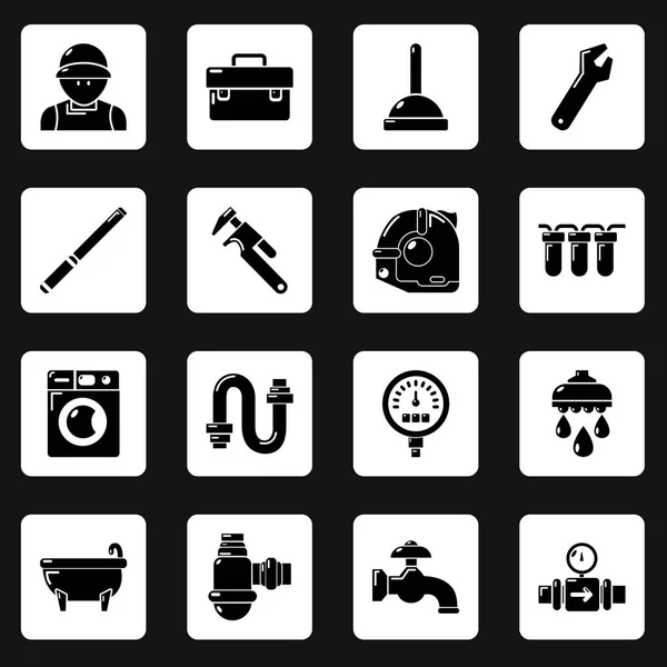 Tesisatçı sembolleri Icons set, basit tarzı — Stok Vektör