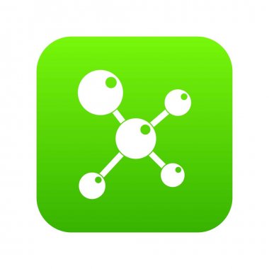 Kimyasal ve fiziksel molekülleri simgesi dijital yeşil