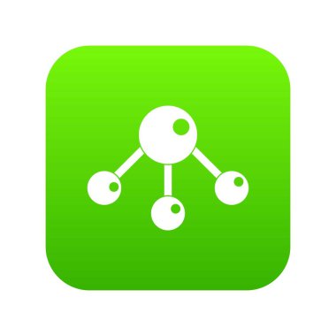 Kimyasal ve fiziksel molekülleri simgesi dijital yeşil