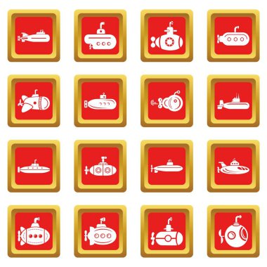 Kızıl Meydan vektör denizaltı Icons set