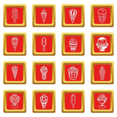 Kızıl Meydan vektör dondurma Icons set