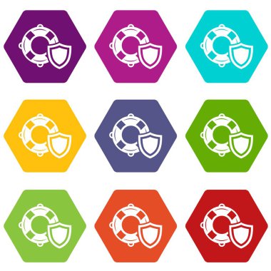 9 vektör cankurtaran koruma Icons set