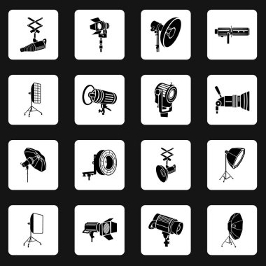 Fotoğraf Icons set, basit tarzı