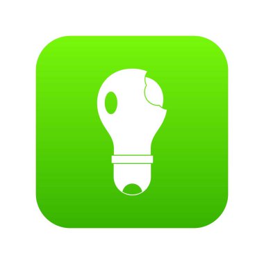 Kırık ampul simgesi dijital yeşil