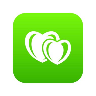 Kalp aşk yeşil simge vektör