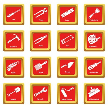 Kızıl Meydan vektör yapı el aracı Icons set