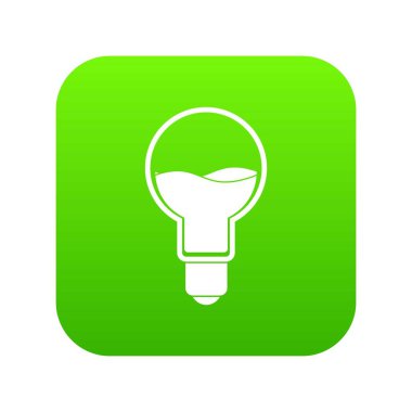 Ampul simgesi dijital yeşil içinde mavi su ile