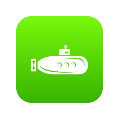 Uzun denizaltı simge yeşil vektör