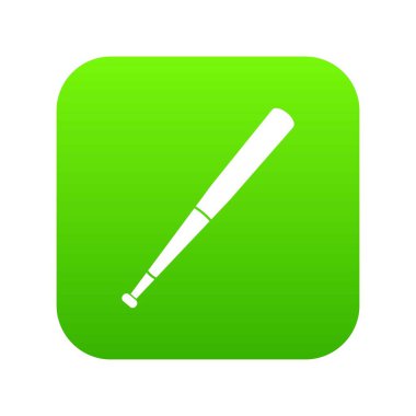 Siyah beyzbol sopası simgesi dijital yeşil