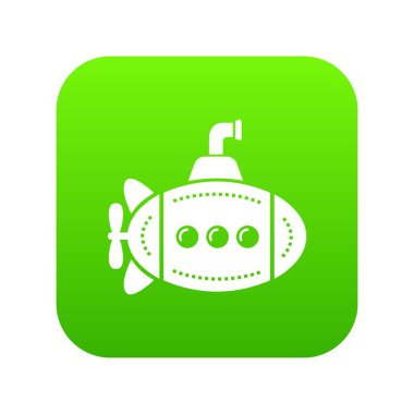 Büyük bathyscaphe yeşil simge vektör