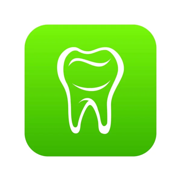 Tooth icon green vector — Stock Vector