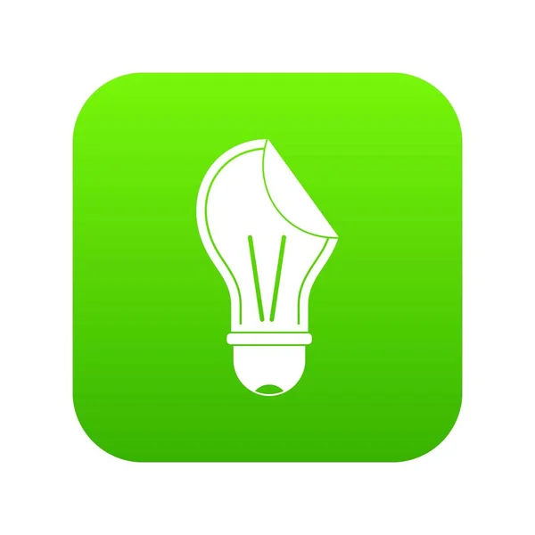 Glühbirne Aufkleber Symbol digital grün — Stockvektor