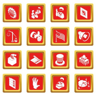 Kızıl Meydan vektör seçim oy Icons set