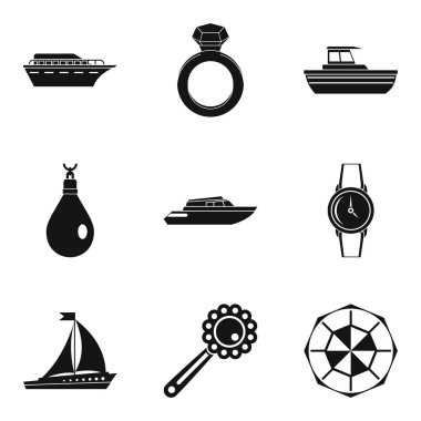 Miktar Icons set, basit tarzı