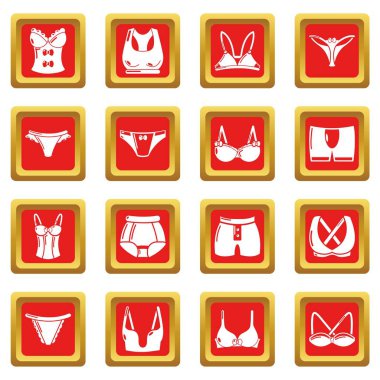 Kızıl Meydan vektör iç çamaşırı türleri Icons set