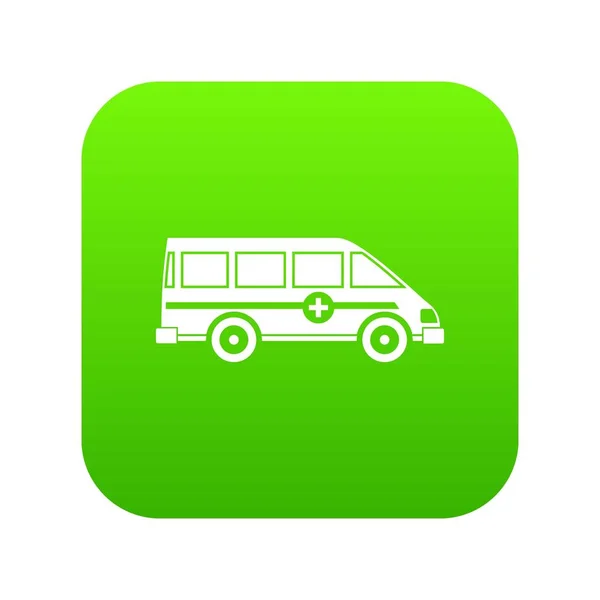 Icône de van d'urgence Ambulance vert numérique — Image vectorielle