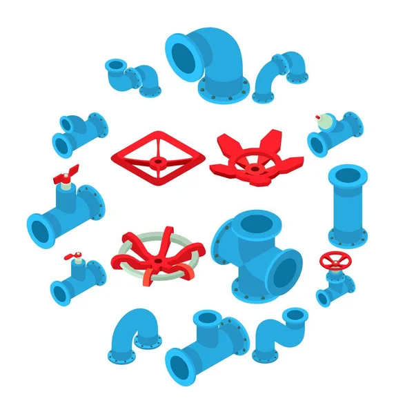 Conjunto de iconos de botón de impresión 3d, estilo isométrico — Vector de stock