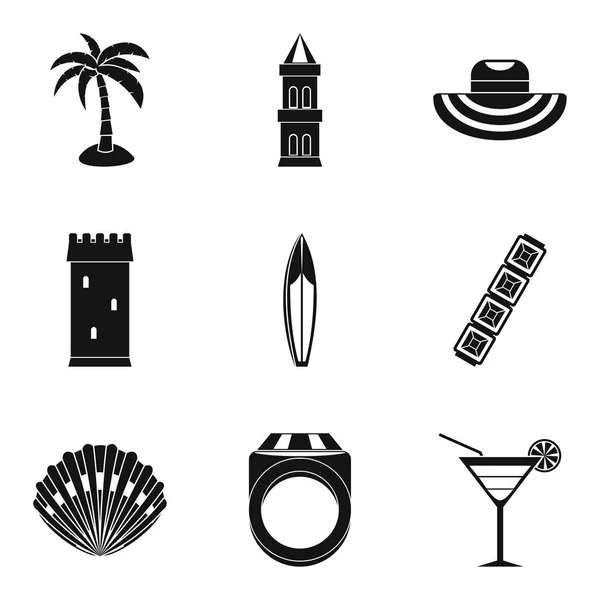 Conjunto de iconos de multitud, estilo simple — Archivo Imágenes Vectoriales
