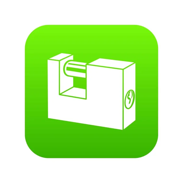 Hangslot pictogram groen vector — Stockvector