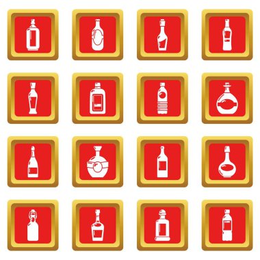 Kızıl Meydan vektör şişe Icons set