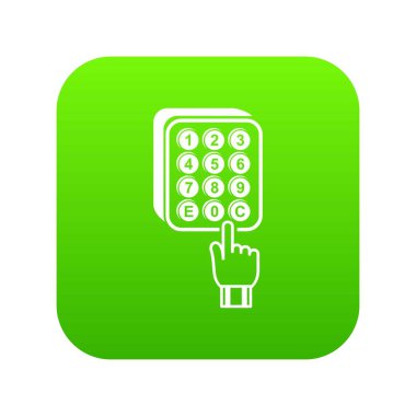 Dijital kilit simgesi yeşil vektör