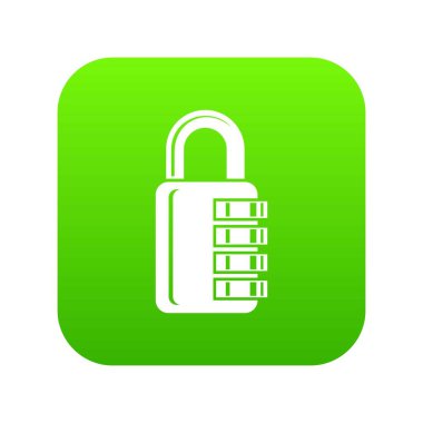 Şifreli kilit simgesi yeşil vektör