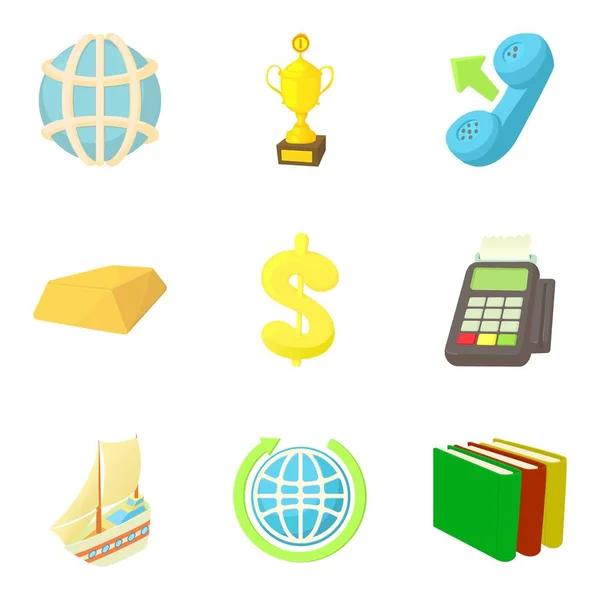 Conjunto de iconos de dinero grande, estilo de dibujos animados — Vector de stock
