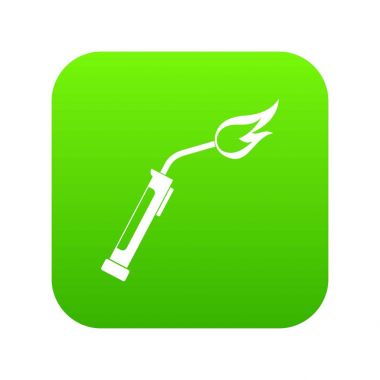 Kaynak meşale simgesi dijital yeşil