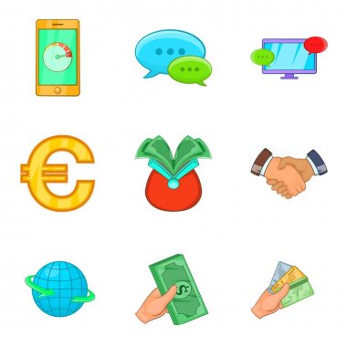 Ucuz kredi Icons set, karikatür tarzı