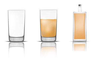 Viski şişe Cam Icons set, gerçekçi