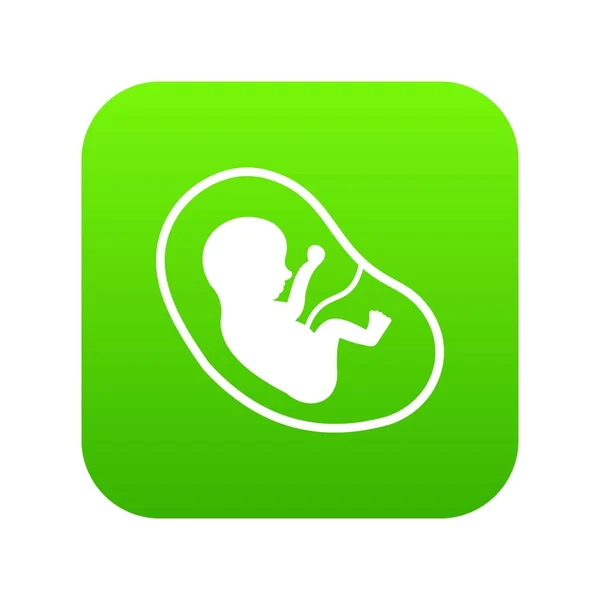 Icône foetus vert numérique — Image vectorielle