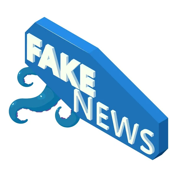 Icono de noticias falsas, estilo isométrico — Vector de stock