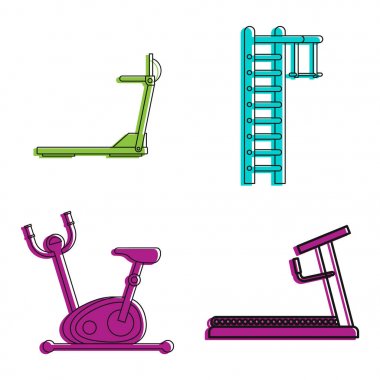 Eğitim aparatı simge kümesi, renk anahat stili
