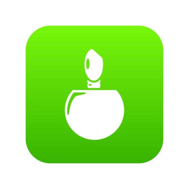 Parfüm şişesi ürün yeşil simge vektör