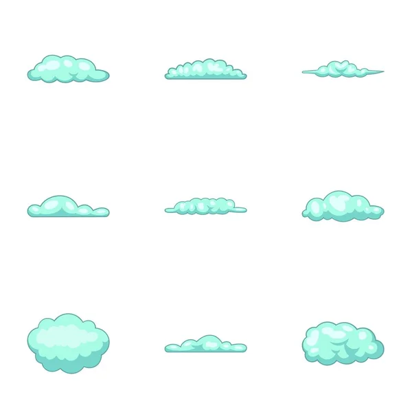 Cloud icons set, cartoon style — Stock Vector
