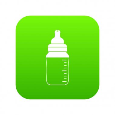 Bebek süt şişe simgesi dijital yeşil