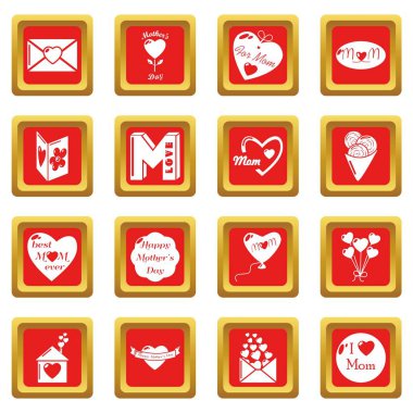 Kızıl Meydan vektör anneler günü Icons set