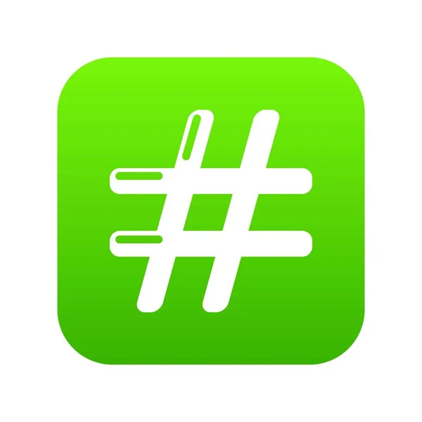 Hashtag icono verde vector — Archivo Imágenes Vectoriales