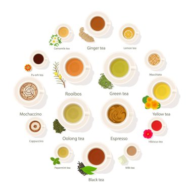 Bardak içki üstten görünüm Icons set, karikatür tarzı