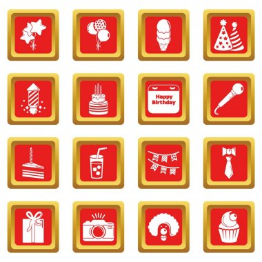 Kızıl Meydan vektör mutlu yıllar Icons set