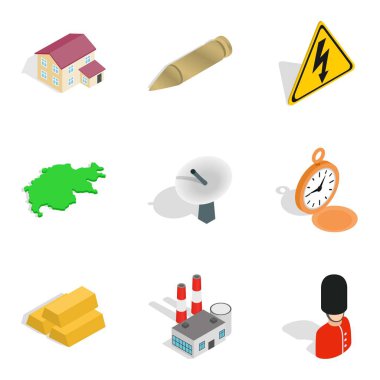 Para yatırım Icons set, izometrik stili