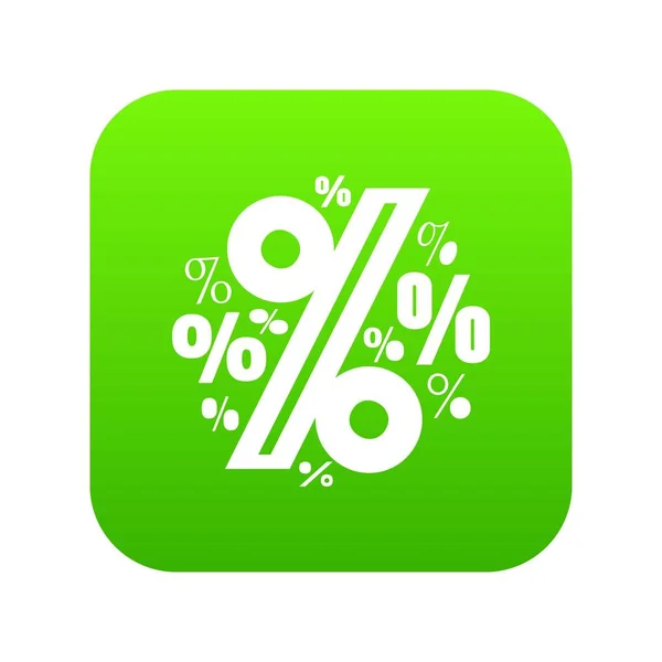 Percentage pictogram groen vector — Stockvector
