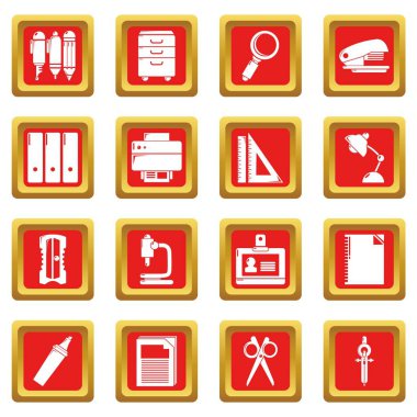 Kızıl Meydan vektör Kırtasiye Icons set