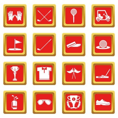 Kızıl Meydan vektör Golf Icons set