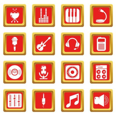 Studio simge simgeler kayıt Kızıl Meydan vektör ayarla