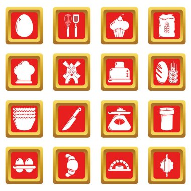 Kızıl Meydan vektör ekmek Icons set