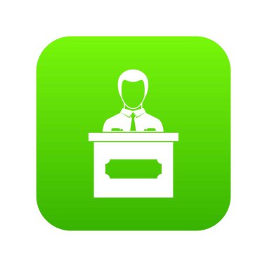 Dijital Yeşil sunu simgesini veren işadamı