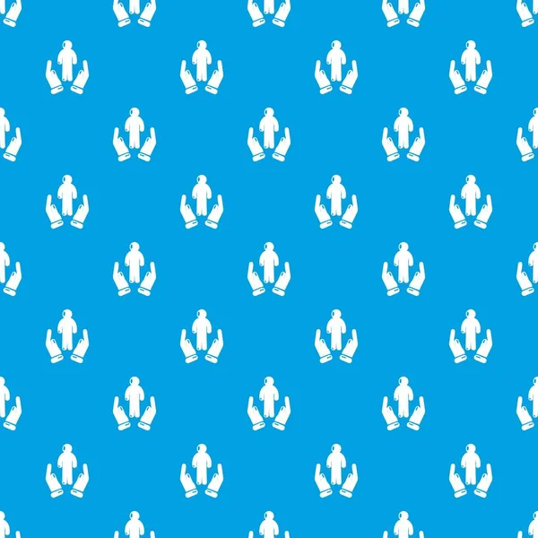 Protection life pattern vector seamless blue — Stock Vector