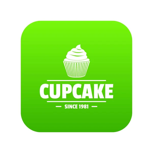 Cupcake ikonen gröna vektor — Stock vektor